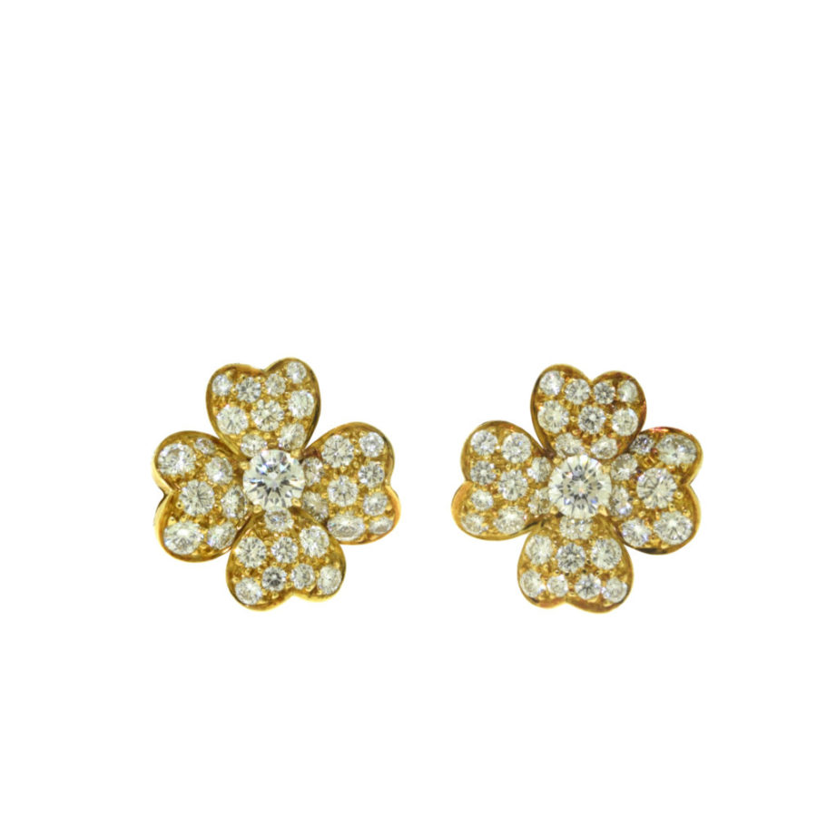 Cosmos Diamond Flower Earrings