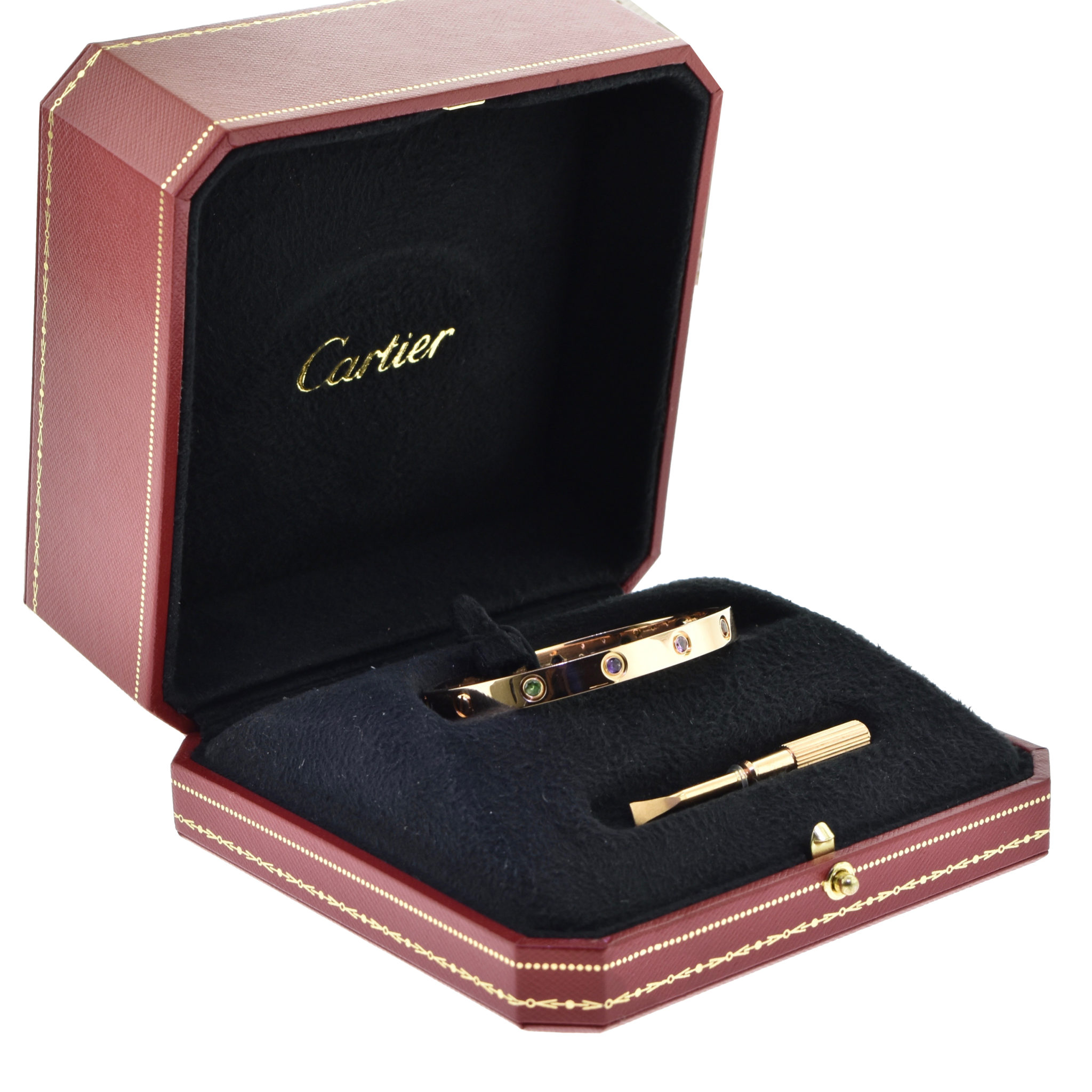 CARTIER LOVE BRACELET 18 KT PINK ROSE GOLD SIZE 17 NIB WITH SCREW DRIV –  Treasure Fine Jewelry