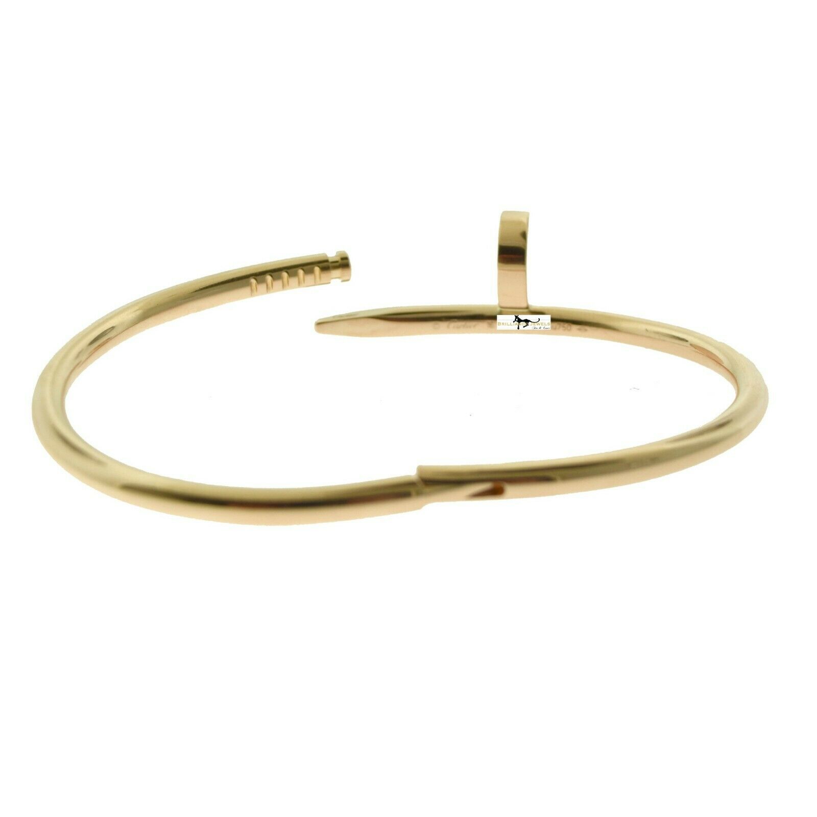 CARTIER 16mm 18K Rose Gold Nail Bangle Bracelet - Brand New