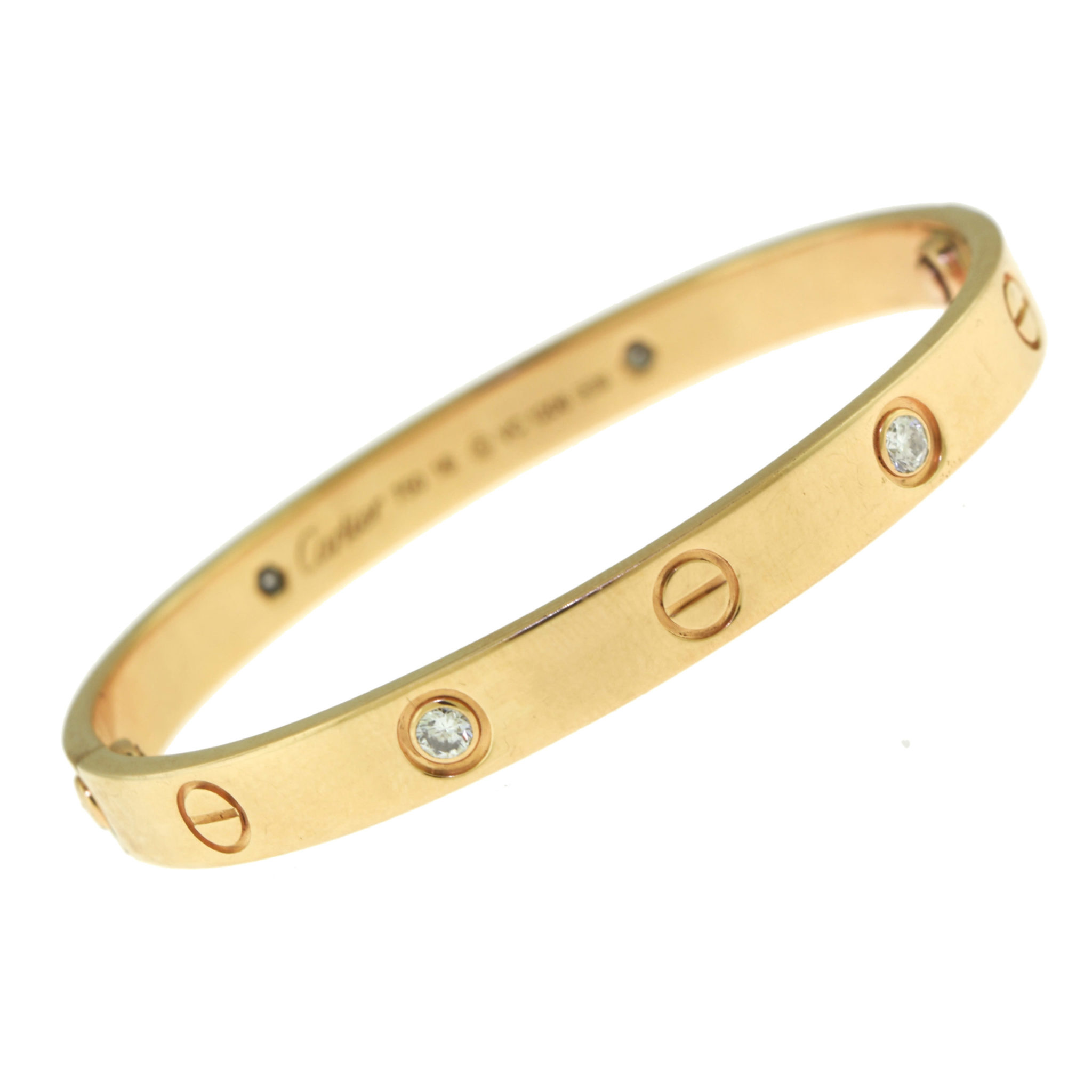 Cartier Love Bracelet 4 Diamond In 18k Yellow Gold Size 16 Brilliance Jewels Fine Jewelry And Luxury Watches