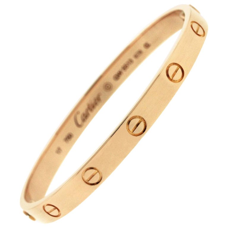 Cartier Love Bracelet In 18K Rose Gold - Size 17 (C-390