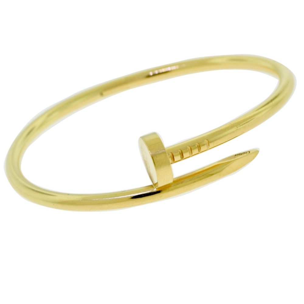 Authentic Cartier 18k Yellow Gold Juste un Clou Nail Bracelet, Size 18