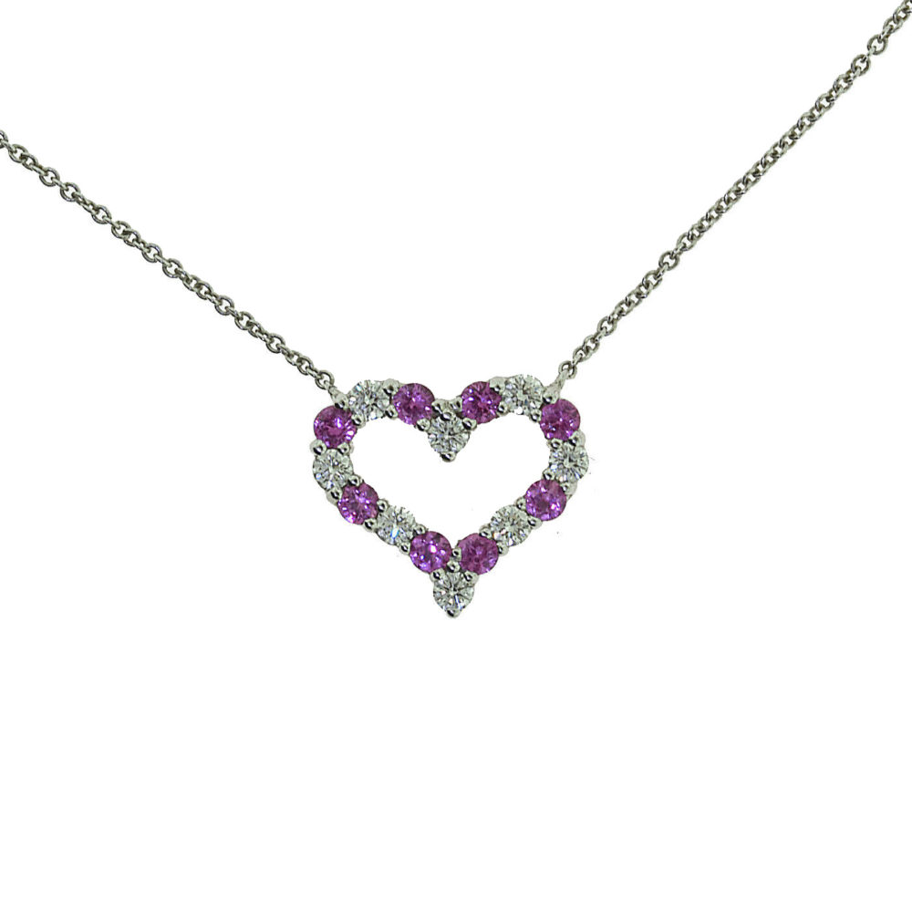 TIFFANY & Co. Return to Mini Double Heart Pendant Necklace Enamel Pink Near  Mint | eBay