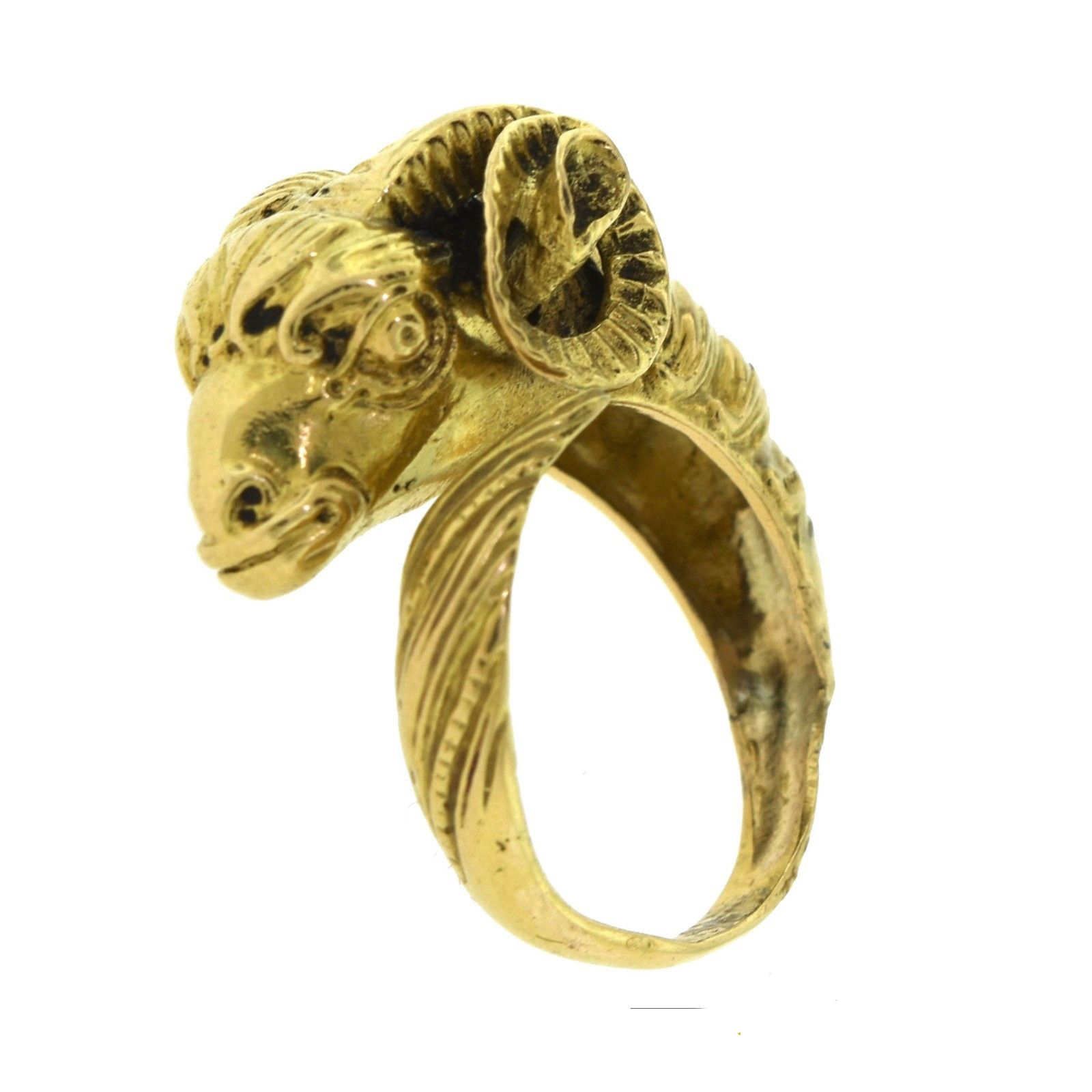 18k Yellow Gold Rams Head Ring - Brilliance Jewels Fine Jewelry And ...