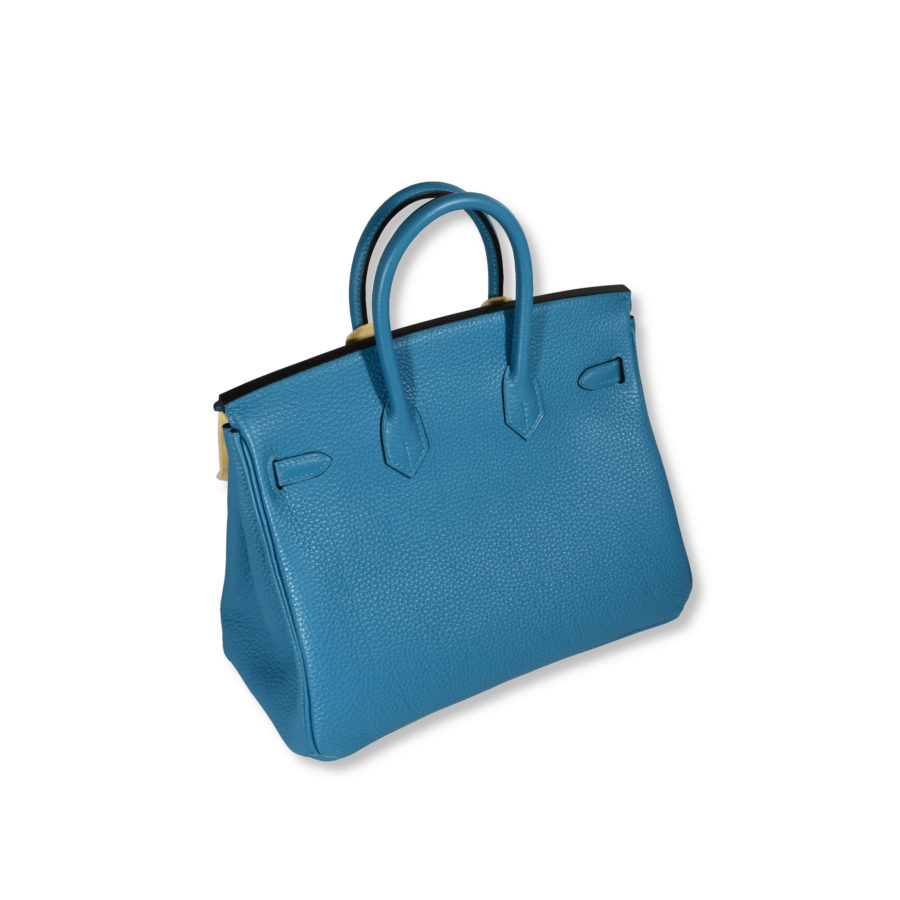 Brand New Hermes Birkin Turquoise 25 cm Palladium Hardware Handbag