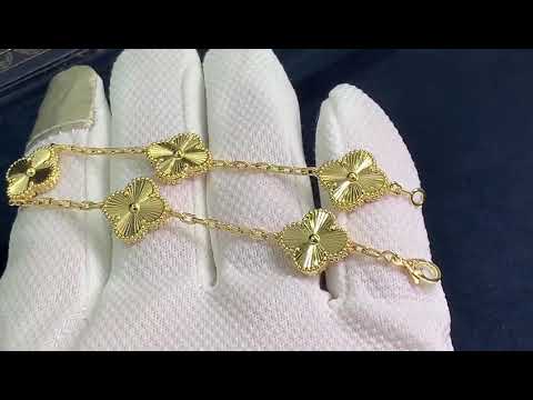 Vintage Alhambra 5 motifs 18ct yellow gold diamond bracelet - Zlatooo