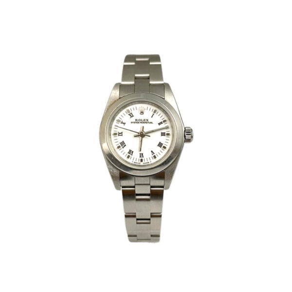Silver Colored Rolex 76080 Watch with White Dial