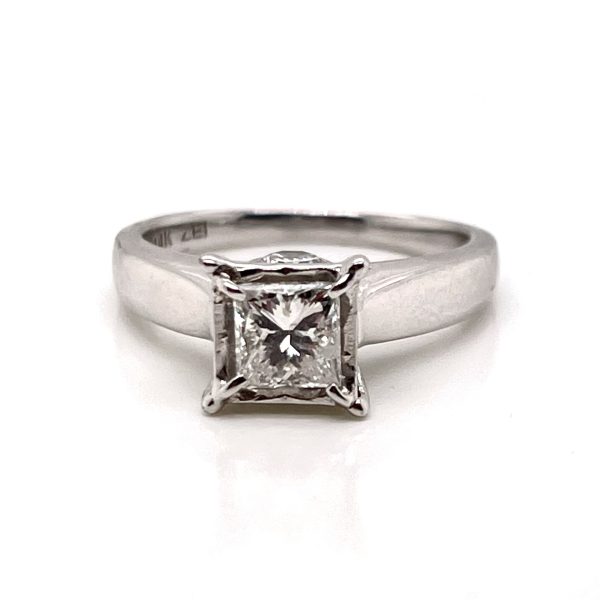 Princess Cut Diamond Engagement Ring in White Gold
