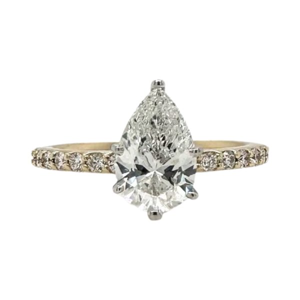 Pear shape diamond engagement ring