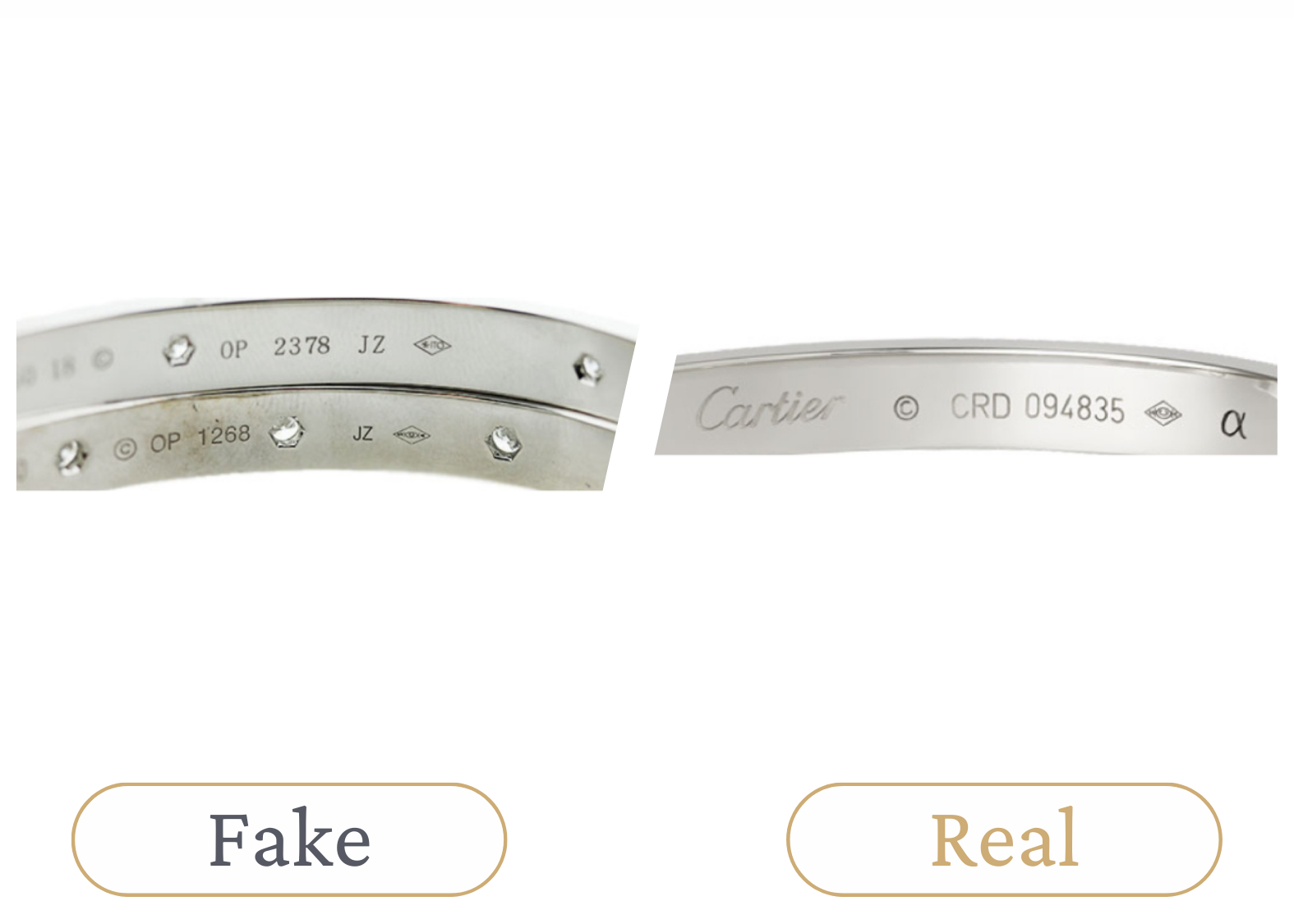 How To Spot A Fake Cartier Love Bracelet? - fake vs real cartier 2