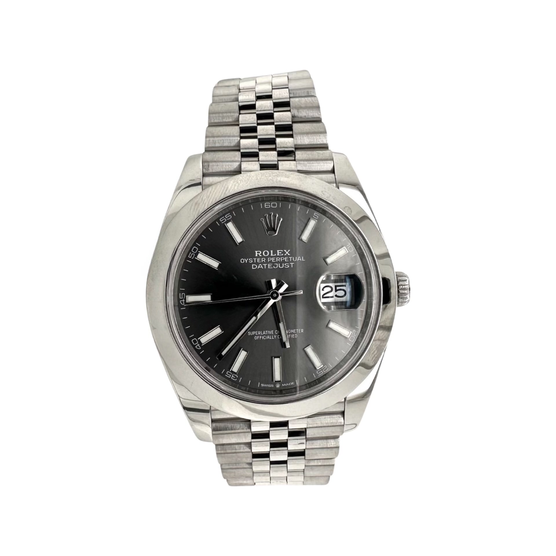 Diamond Rolex Datejust 36mm Two-Tone Black Dial Watch 3.4ct